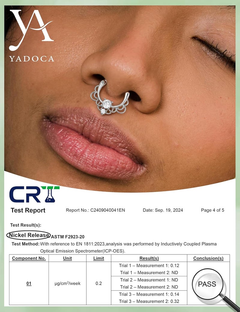 Yadoca 12pcs 16G Septum Rings for Women Men Hypoallergenic Surgical Steel Nose Piercings Jewelry Clicker Hinged Tragus Hoop Earrings CZ Love Nose Ring 8-10mm - Image 3